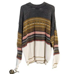 VINTAGE daddy dad granddad 80s 90s cotton sweaters abstract print XL @M